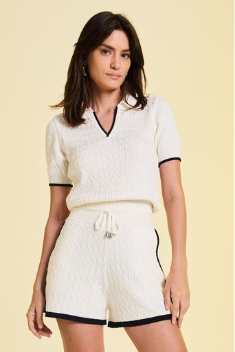 Camisa Angelina Off White e Marinho Principal